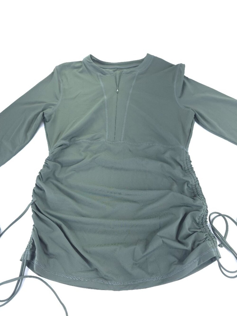 Athleta Tidal Ruched Rash Guard Dress UPF  M Medium Swim Cover up